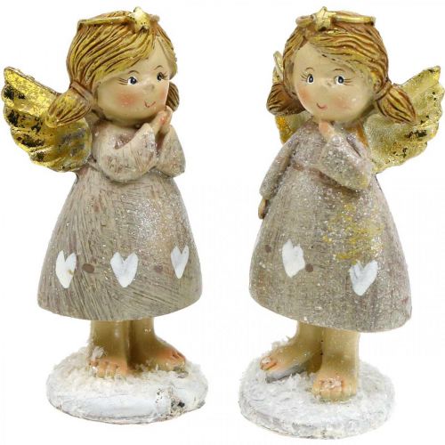Floristik24 Deco angel Kalėdų angelo angelo figūrėlės angelų pora H10cm 2vnt