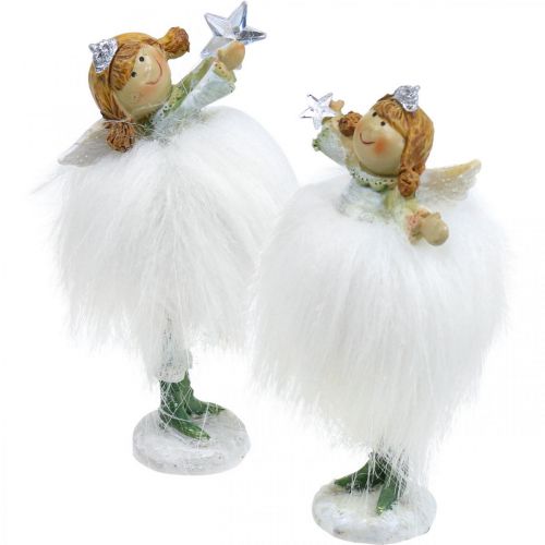 Floristik24 Deco angel Kalėdų angelo angelo figūrėlė su žvaigždute H12cm 2vnt