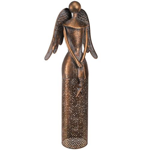Floristik24 Dekoratyvinis angelas su žvaigždute metalo Kalėdų bronza H52cm