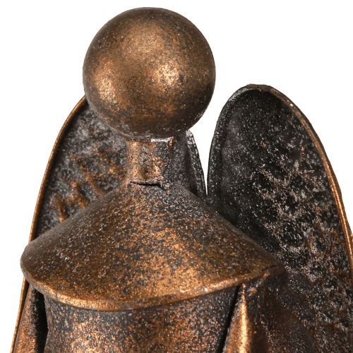 Floristik24 Dekoratyvinis angelas su žvaigždute metalo Kalėdų bronza H52cm