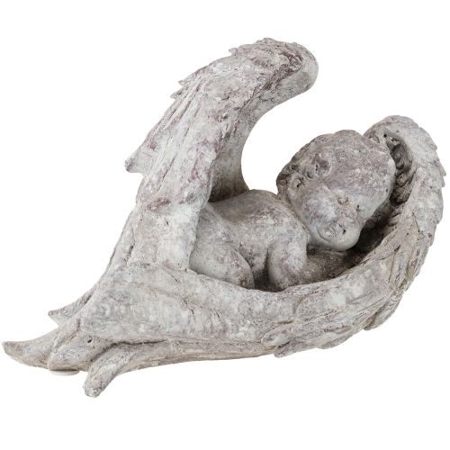 Dekoratyvinė angelo figūrėlė miegančiam su sparnais, kapas, 22,5 cm