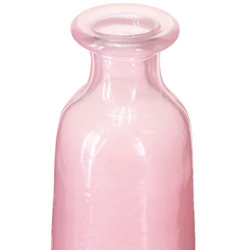 daiktų Dekoratyvinis butelis gėlių vaza stiklinis rožinis kaimiškas Ø6cm H24cm