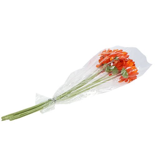 Floristik24 Deco gerbera oranžinė Ø10cm L53cm 6vnt