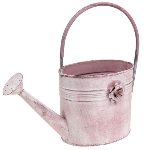 Floristik24 Dekoratyvinė laistytuvas iš metalo rožinės spalvos L33cm P12cm A29cm