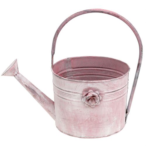 Floristik24 Dekoratyvinė laistytuvas iš metalo rožinės spalvos L33cm P12cm A29cm