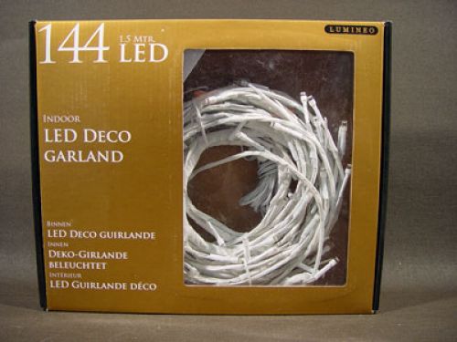 LED pintinė girlianda 144 šviesos grandinėlė 1,5 m šalta balta