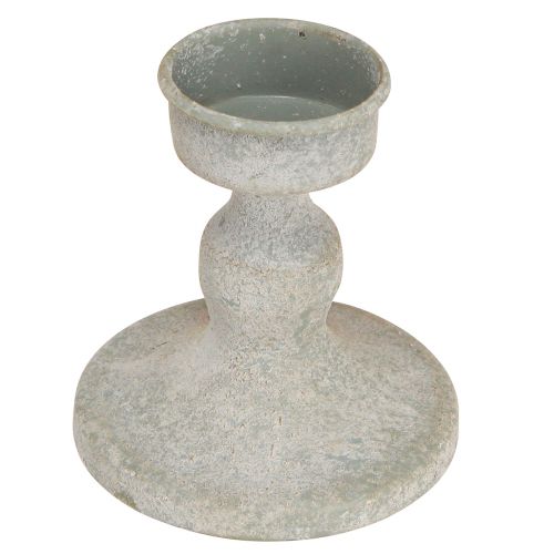 daiktų Dekoratyvinis stiklinis puodelis metalinis pilkas vintažinis išvaizda Ø8cm H15,5cm