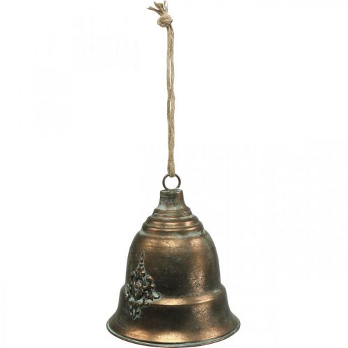 Floristik24 Dekoratyvinis varpelis, metalinis varpas, auksinis varpelis kabinimui Ø20,5cm H24cm