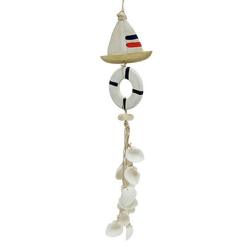 Floristik24 Dekoratyvinė kabykla valtis, kriauklės L42cm