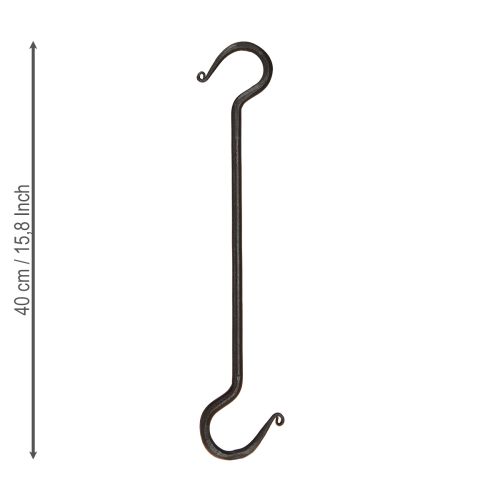 daiktų Dekoratyvinis kabliukas iš metalo juodame metaliniame kabliuke L40cm 2vnt