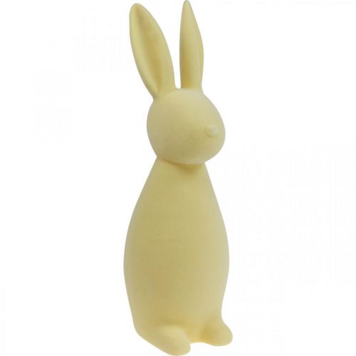 Floristik24 Deco Bunny Deco Velykų zuikis Flocked Yellow H47cm