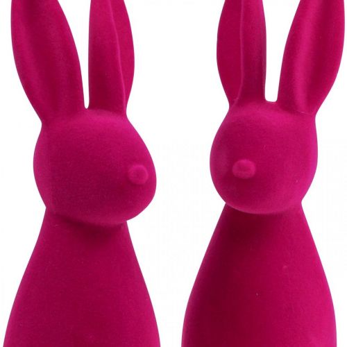 Deco Bunny Deco Velykų zuikis Flocked Pink H29.5cm 2vnt