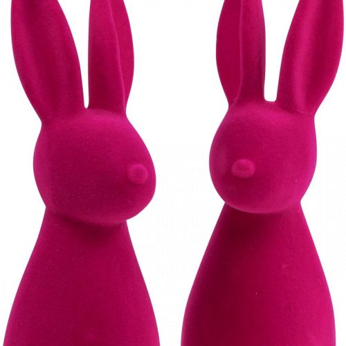 Floristik24 Dekoratyvinis zuikis Dekoratyvinis Velykų zuikis – 2 pasirinkimas – Flocked Pink H29,5cm 2 vnt.
