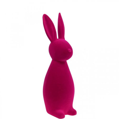 Floristik24 Deco Bunny Pink Deco Velykų zuikis Flocked H47cm