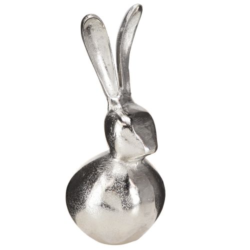 Floristik24 Dekoratyvinės triušio metalinės velykinės sidabrinės spalvos apvalios Ø12cm H25cm