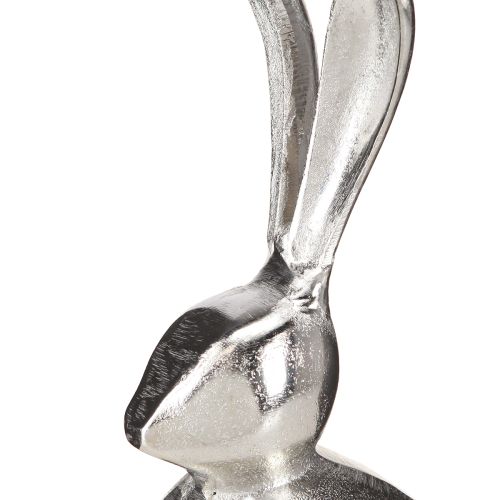 daiktų Dekoratyvinės triušio metalinės velykinės sidabrinės spalvos apvalios Ø12cm H25cm
