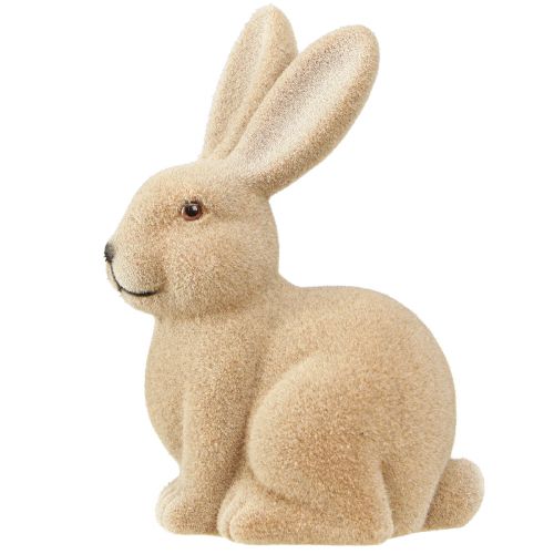 daiktų Dekoratyvinis sėdintis Velykų zuikis rudos spalvos – 2 pasirinkimas – Flocked H22cm