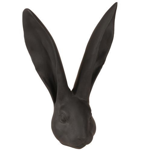 Floristik24 Dekoracija Triušio Galva Velykų Dekoracija Juodas Matinis Poliresin 26cm