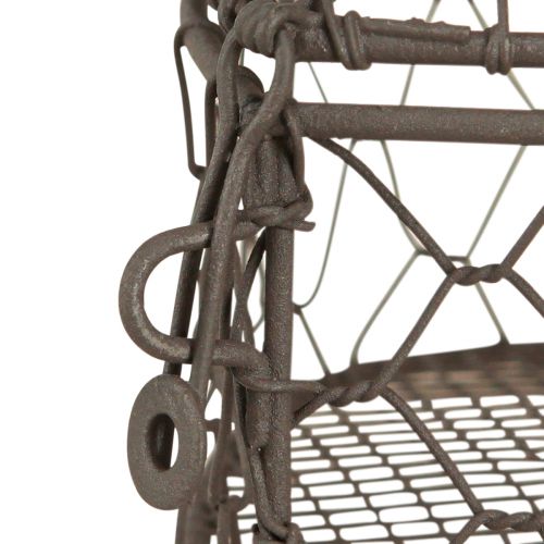 Floristik24 Dekoratyvinė širdelė iš vielos, skirta vintažinės pilkos spalvos užpildymui 14×13,5cm