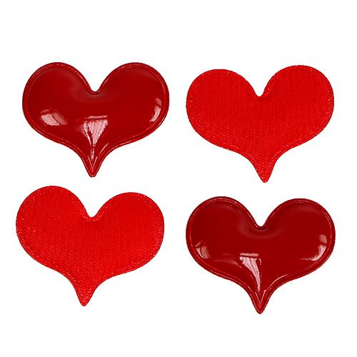 Floristik24 Dekoratyvinės širdelės pabarstyti 4,5cm raudonos 50vnt