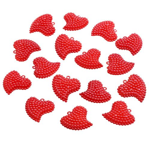 Floristik24 Dekoratyvinės širdelės raudonos 3,5cm 16 vnt