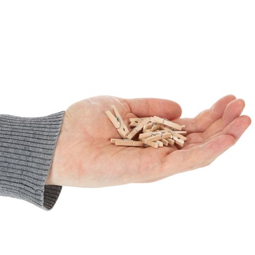 daiktų Dekoratyviniai mediniai skalbinių segtukai, 3 cm, natūralūs, 72 vnt.