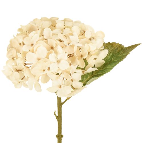 Dekoratyvinės hortenzijos dirbtinės kreminės šilko gėlės 34 cm 2 vnt.