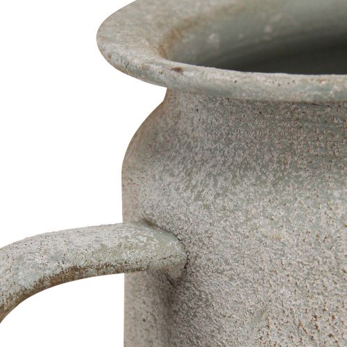 daiktų Dekoratyvinis puodas metalinis vintažinis arbatinukas pilkas 24×14×14cm