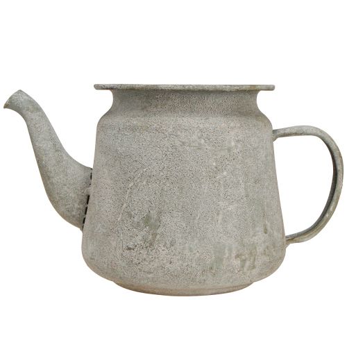 daiktų Dekoratyvinis puodas metalinis vintažinis arbatinukas pilkas 24×14×14cm