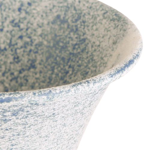 daiktų Dekoratyvinė taurė metalinė senovinė balta mėlyna Ø11cm H17,5cm