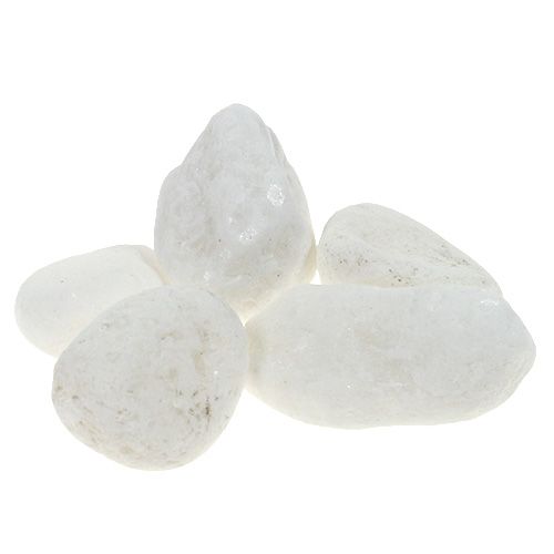 daiktų Deco akmenukai tinkle balti 1cm - 2,5cm 1kg