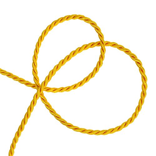 Dekoratyvinė virvelė geltona 4mm 25m
