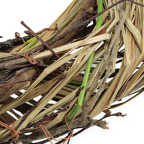 Floristik24 Gluosnių vainikas su žole Ø25cm natūralus