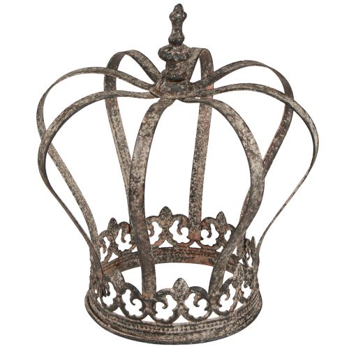 Dekoratyvinė karūna antikvarinio metalo dekoracija rūdžių spalvos Ø19,5 cm, aukštis 22 cm