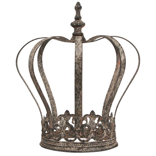 daiktų Dekoratyvinė karūna antikvarinio metalo dekoracija rūdžių spalvos Ø19,5 cm, aukštis 22 cm