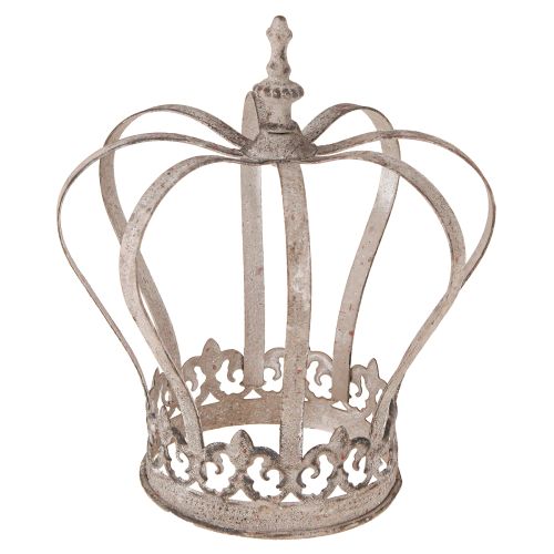 Floristik24 Dekoratyvinė karūna Vintage Metal Crown Gray Rust Ø19cm H22cm