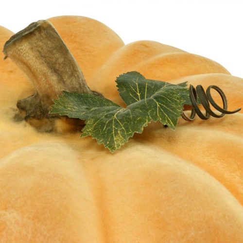 Floristik24 Dekoratyvinė moliūgų flokuota šviesiai oranžinė rudens puošmena Ø30cm