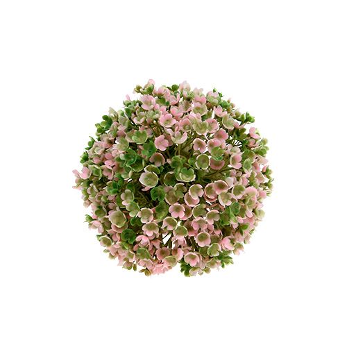 Floristik24 Mini dekoratyvinis rutulys rausvai žalias dirbtinis Ø10cm 1vnt