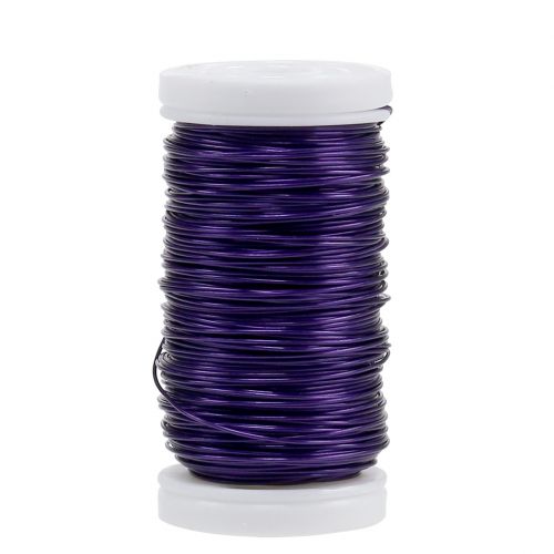 Floristik24 Deco emaliuota viela violetinė Ø0,50mm 50m 100g