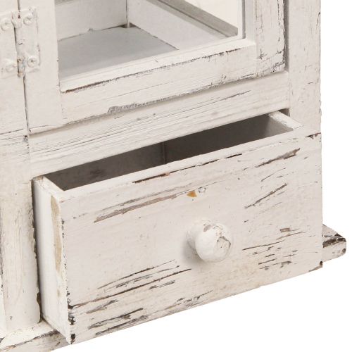 Floristik24 Dekoratyvinis žibintas vintage su stalčiumi baltas 20×20cm H51cm