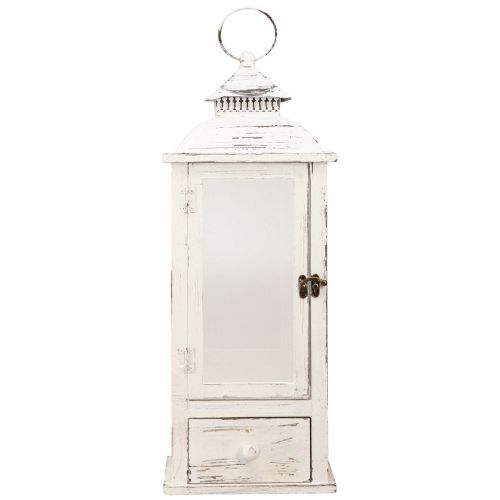 daiktų Dekoratyvinis žibintas vintage su stalčiumi baltas 20×20cm H51cm