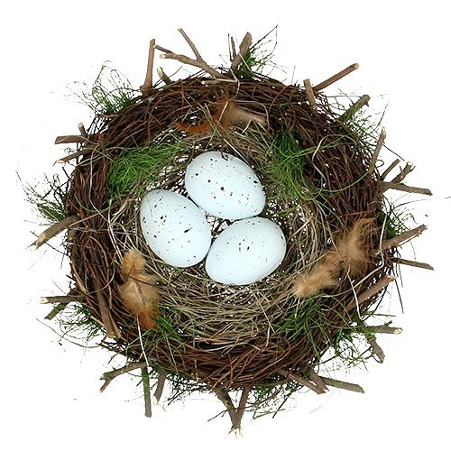 Floristik24 Deko lizdas su kiaušiniais Ø30cm 1vnt