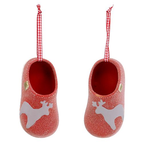 Dekoratyvinės šlepetės 13cm raudonos 4vnt | Floristik24.lt