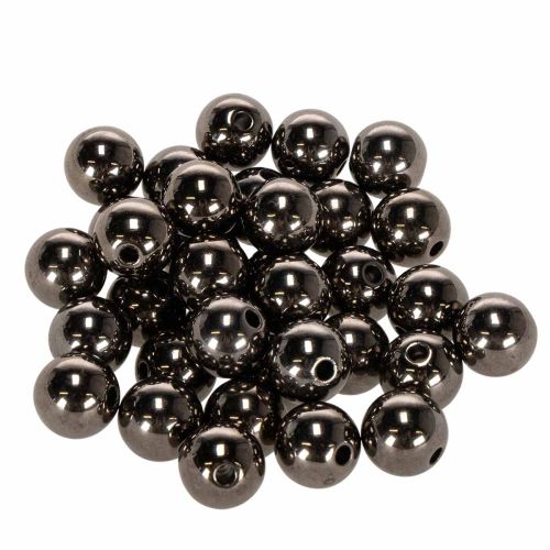Dekoratyviniai karoliukai antracitinis metalas 14mm 35 vnt pirkti | Floristik24.lt
