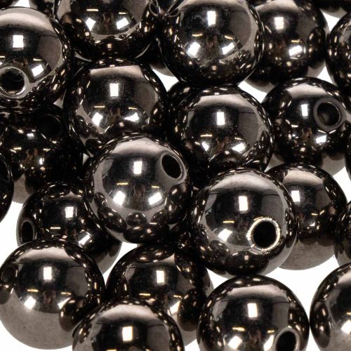 Dekoratyviniai karoliukai antracitinis metalas 14mm 35 vnt | Floristik24.lt