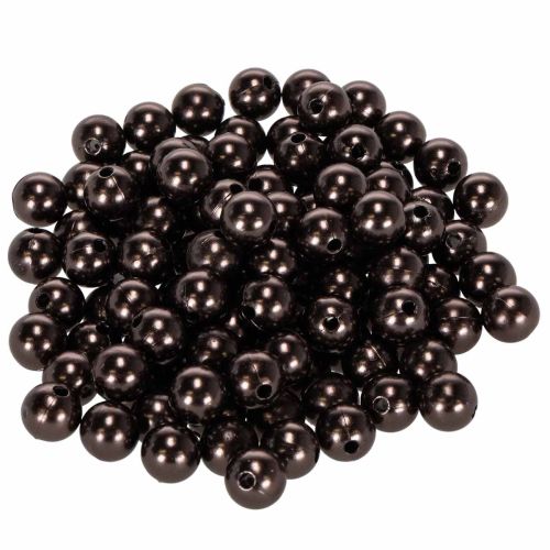 Dekoratyviniai karoliukai rudi Ø10mm 115 vnt