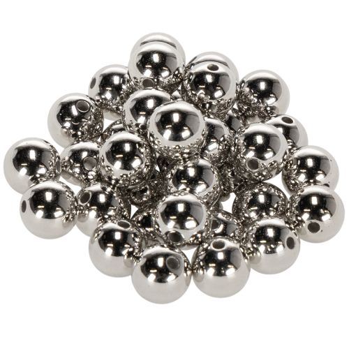 Dekoratyviniai karoliukai, sidabro metalo spalvos, 14 mm, 35 vnt. pirkti | Floristik24.lt