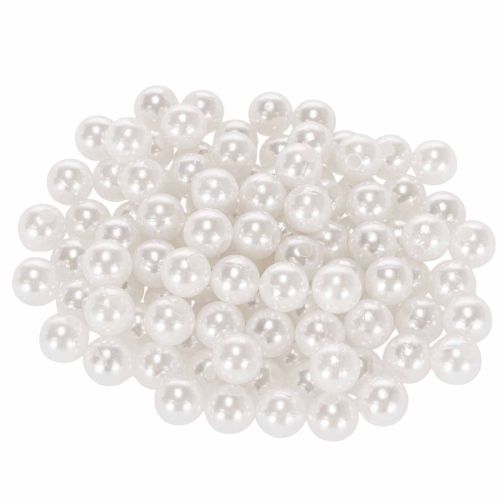 Dekoratyviniai karoliukai balti Ø10mm 115 vnt pirkti | Floristik24.lt