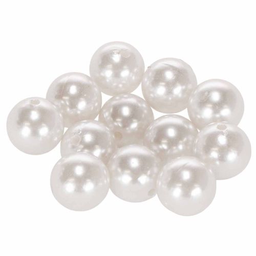 Dekoratyviniai karoliukai balti Ø20mm 12 vnt pirkti | Floristik24.lt