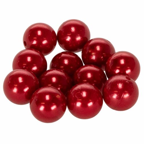 Dekoratyviniai karoliukai Ø2cm raudoni 12 vnt pirkti | Floristik24.lt